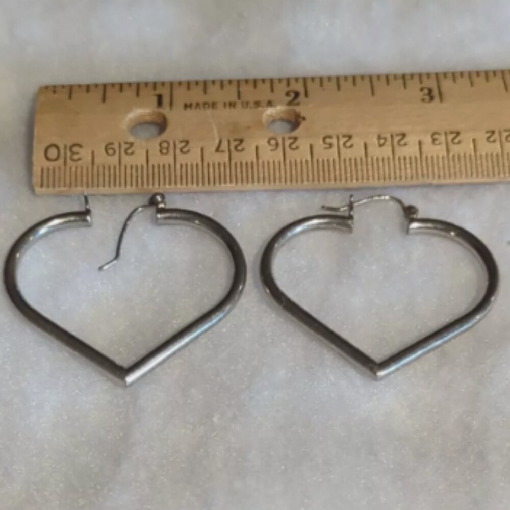 Retro Large Hoop Heart Shaped Earrings Valentine Gift